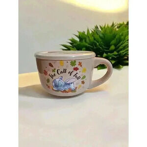NEW - Disney's Lilo & STITCH - Ceramic Soup Mug - 24oz w/ Pressure Release Lid